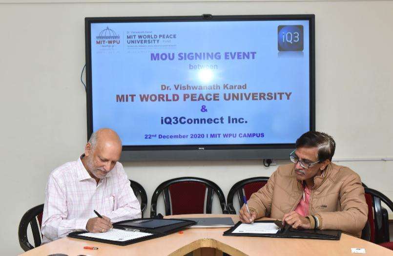 iQ3Connect signs Memorandum of Understanding (MOU) with the Manufacturing Center of Excellence at MIT World Peace University in Pune, India
